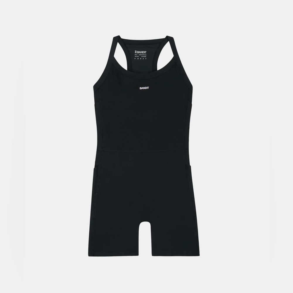 NWT, Bandit Running CADENCE™ SCOOP NECK ONE PIECE - BLACK